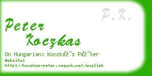 peter koczkas business card